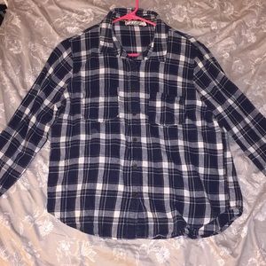Navy Blue, Grey and White Flannel, size L.
